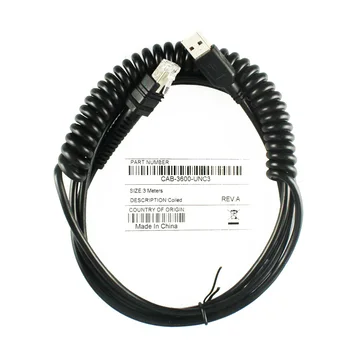 3M USB-Kaabel Rullis ühildub Zebra LI3608 LI3678 DS3608 DS3678 Vöötkoodi Kaabel