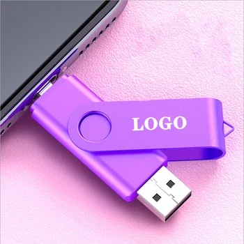 Usb Flash Drive 360°Pööramine Metallist PenDrive OTG 3 IN 1 Liik-C-Pen Drive Kõrge Kvaliteediga U Disk 16G 32GB 4G 64GB Usb Stick Tasuta Logo