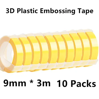 10PK Yellow Label Maker Ühilduv 3D Dymo Label Lindid Mitmevärviline 9mm printerilint Motex E101 1610 Märgise Masin-Lindid